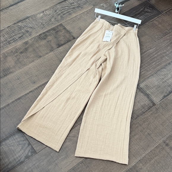 Zara Cream Wide Leg Pants - Picture 11 of 16